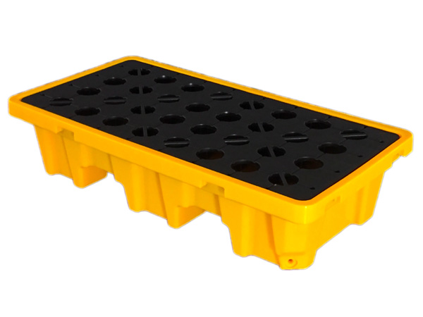 2 Oil Drum Spill Containment Pallet with Drain
