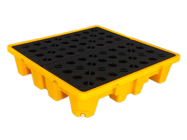 4 Drum Spill Containment Pallet with Drain
